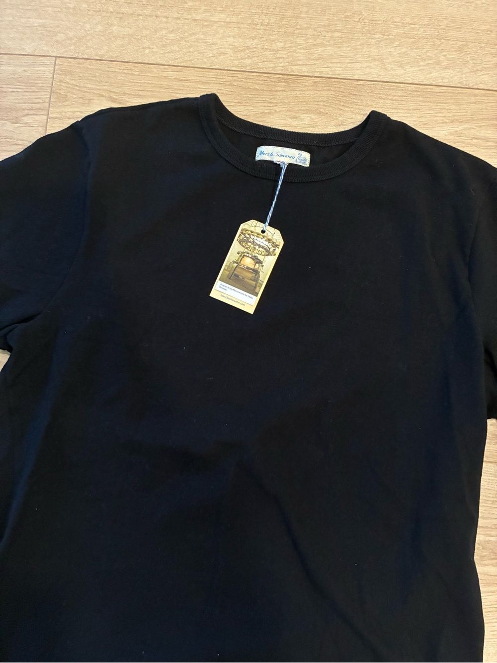 NWT Merz b. Schwanen 215c Cropped Mid-Century Machine Refined T-shirt Size 6/L
